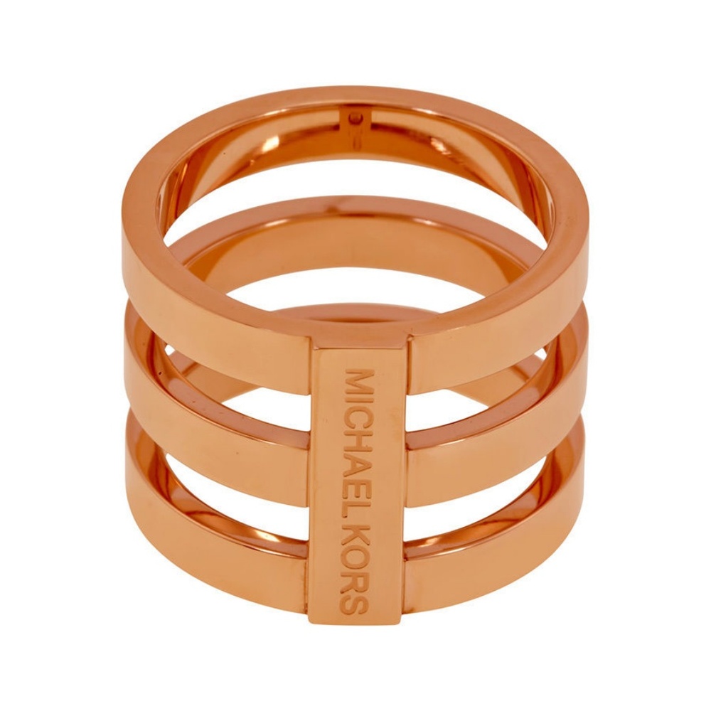 ★New Michael Kors Rose Gold LOGO Ring Size 7★ - Picture 2 of 6